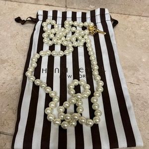Henri Bendel Strung with 100 9mm glass pearls, the Debutante 48" Pearl Necklace